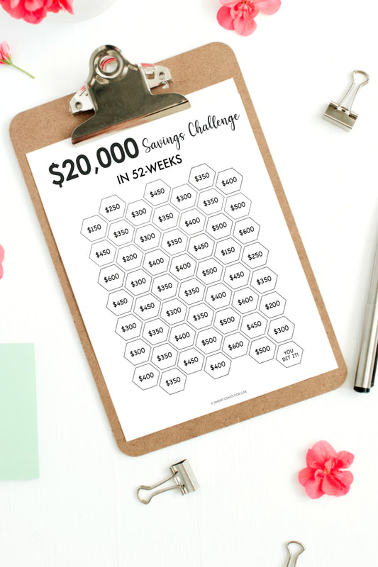 $20,000 Savings Challenge (Printable)