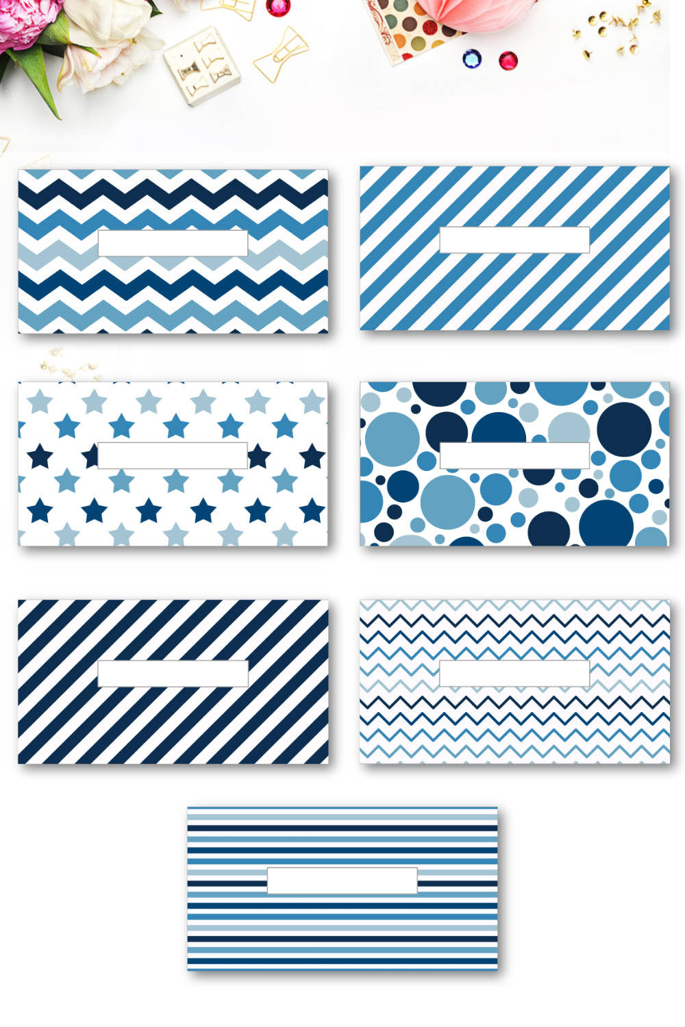 Navy Blue Cash Envelopes for Budgeting (Printable)