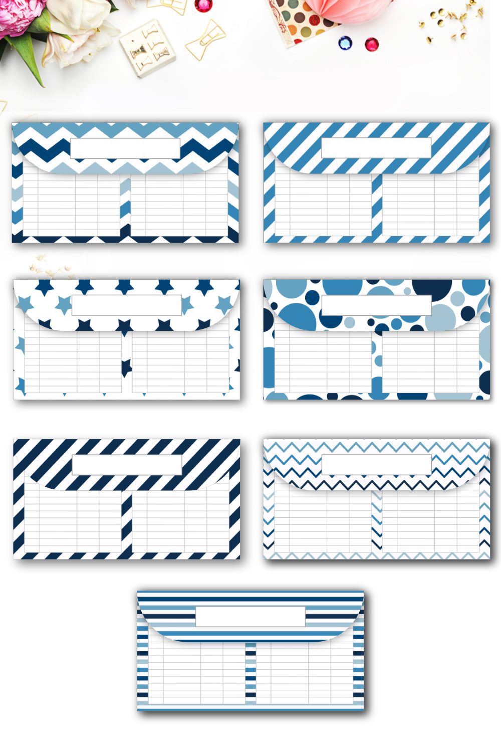 Navy Blue Cash Envelopes for Budgeting (Printable)