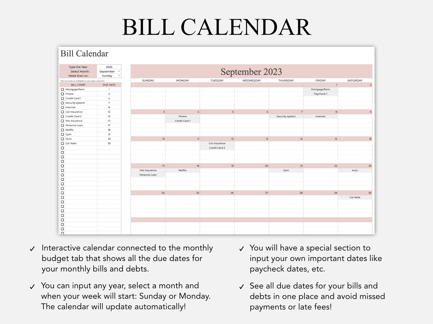 Monthly Budget Template - Easy to Use Spreadsheet Template