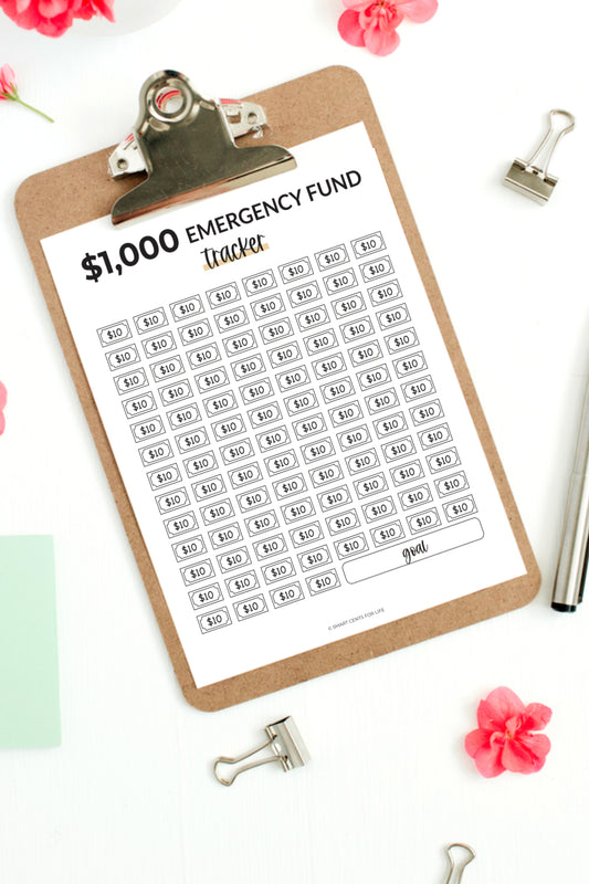 $1000 Emergency Fund Tracker (Printable)
