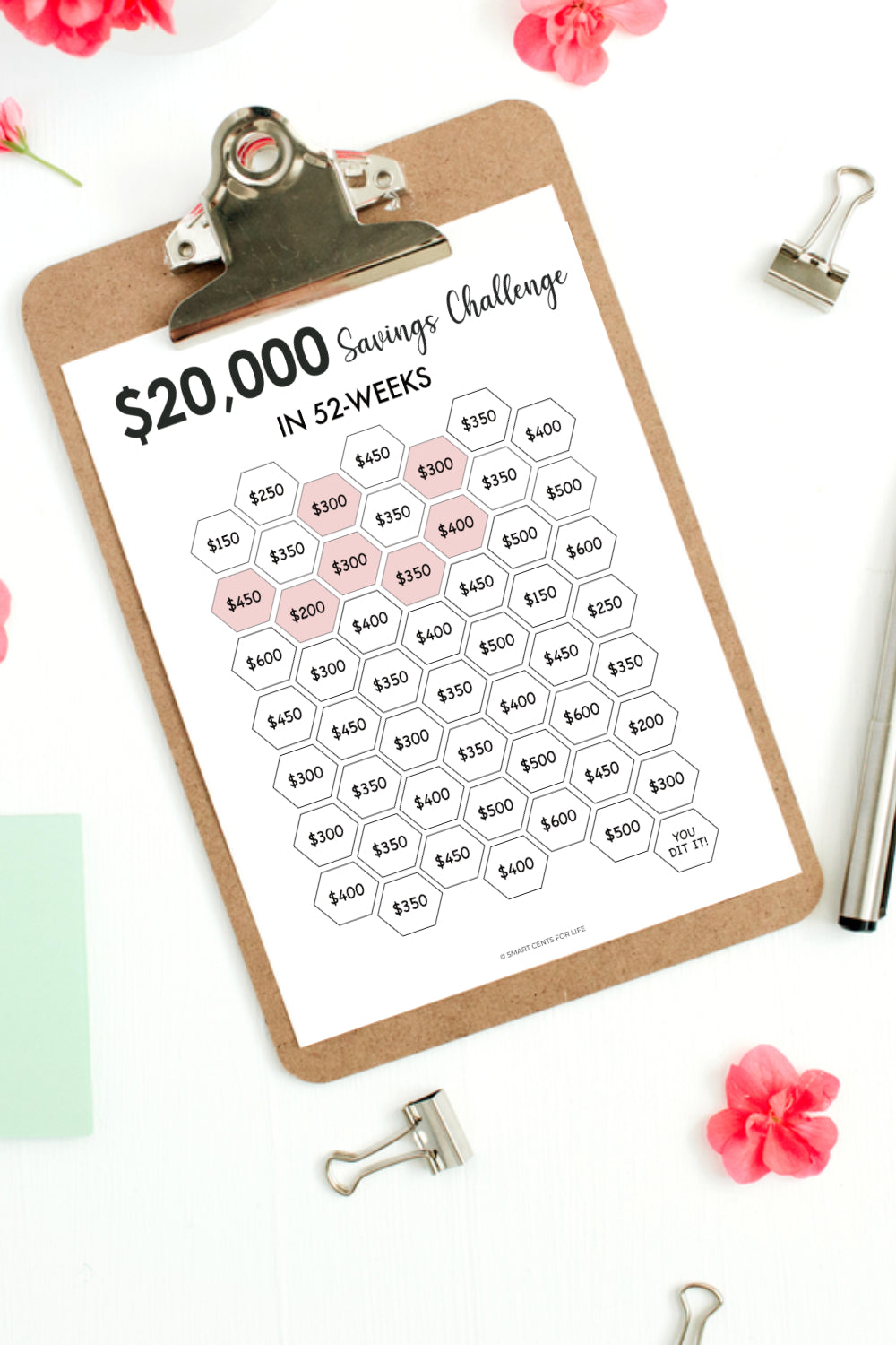 $20,000 Savings Challenge (Printable)